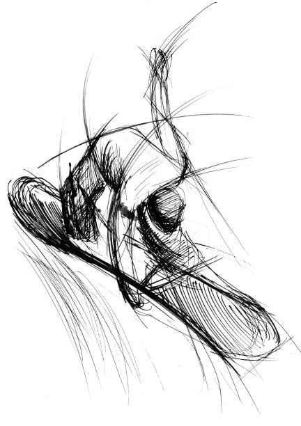 动作中踢板骑手的艺术线条。图片下载