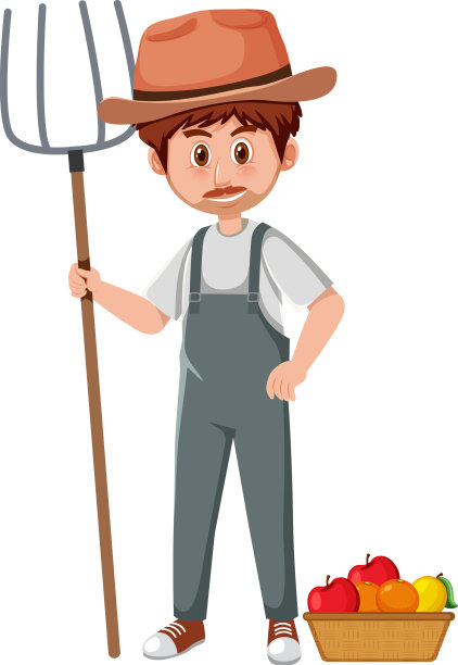 男性农民与新鲜水果图片下载