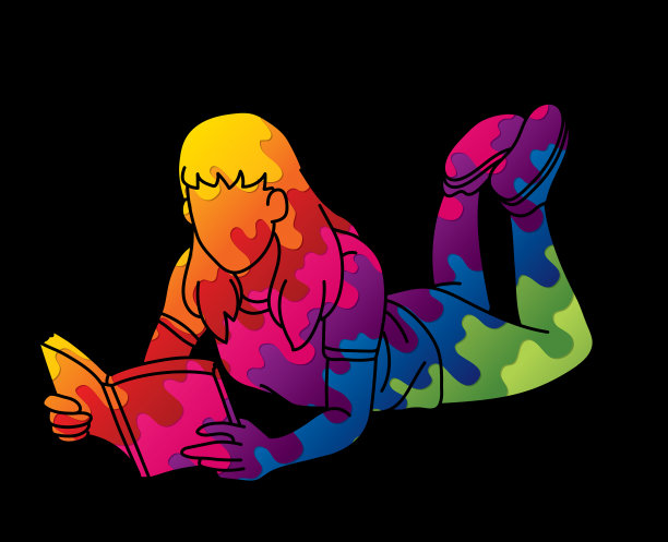 一个女人躺着看书图片下载