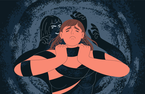 被黑暗中的阴影所窒息的女人图片下载