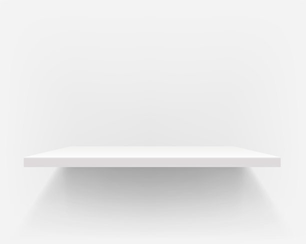 白色的架子放在白色的墙上图片下载