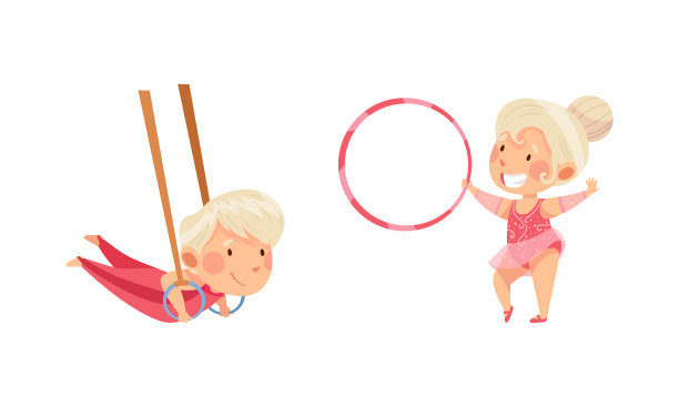 儿童体操运动员练习运动图片下载