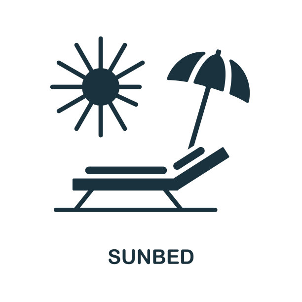 太阳床图标单色简单太阳床图标为图片下载