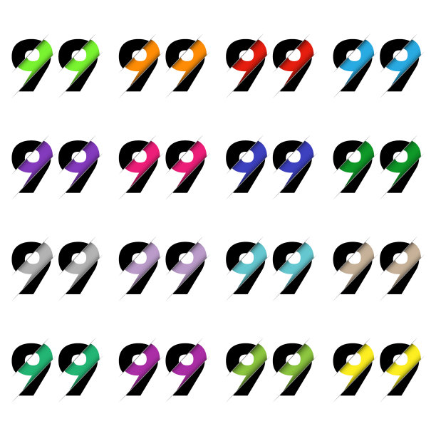 剪纸风格数字九十九99逼真3D效果图片下载