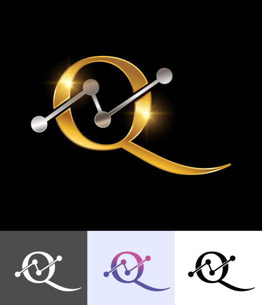 金色科技字母Q标志图片下载