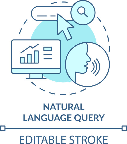 自然语言查询蓝绿色概念图标图片下载