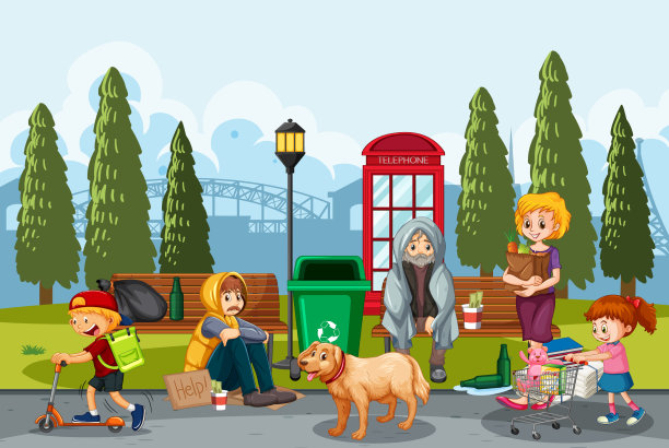 流浪汉的户外场景图片下载