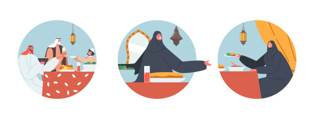 设置圆形图标传统阿拉伯家庭字符图片下载