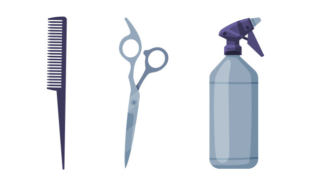 喷瓶梳剪刀专业图片下载