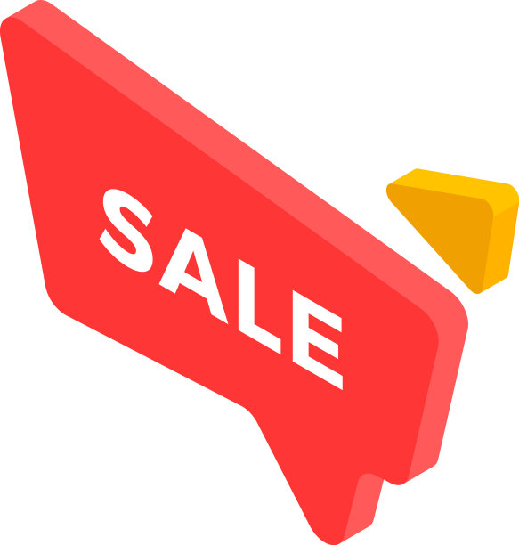 红色销售等距快速提示语音泡沫图片下载