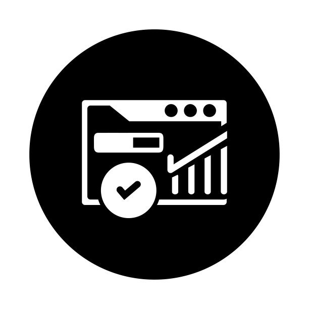 页面排名检查图标。黑色的矢量图形。图片下载