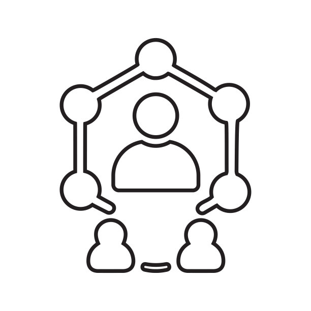 社区网络线性图标矢量轮廓图片下载