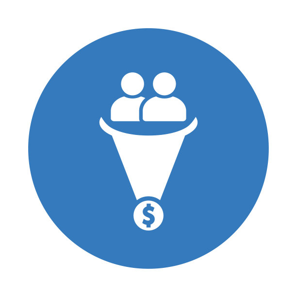 转化率优化图标。蓝色的设计。图片下载