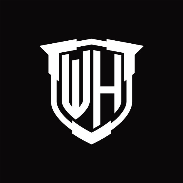 徽标字母组合与盾形设计图片下载