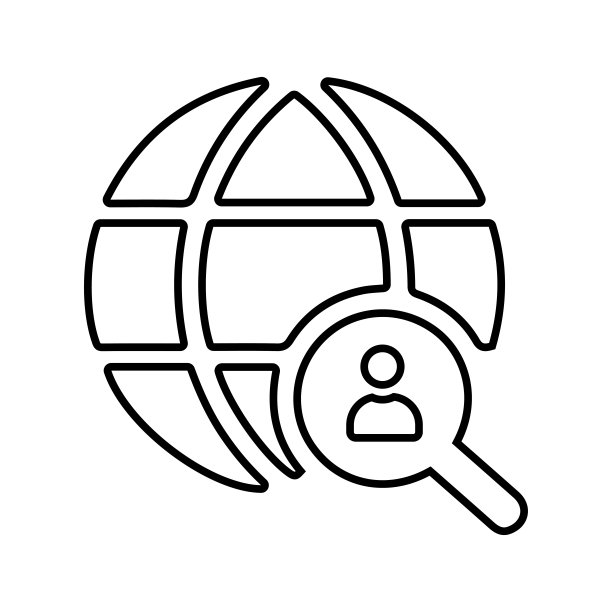 全局搜索大纲图标。艺术线条矢量。图片下载