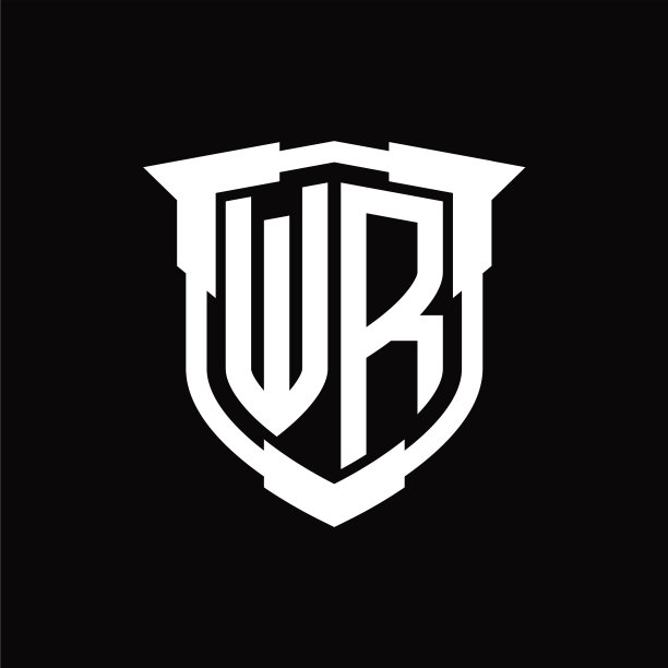 Wr标志字母组合与盾形设计图片下载