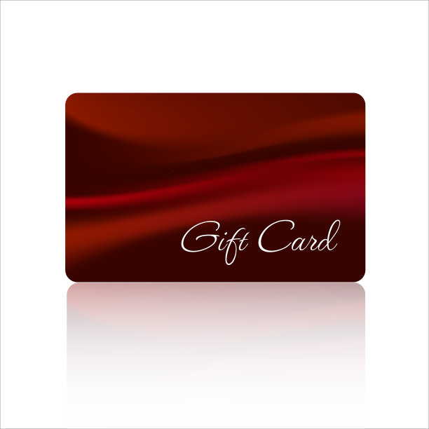 礼品卡与美丽的设计在红色的背景图片下载