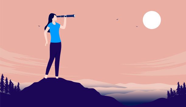 雄心勃勃的女人在瞭望寻找图片下载