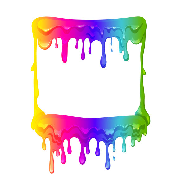 流动的彩虹泥方框。图片下载