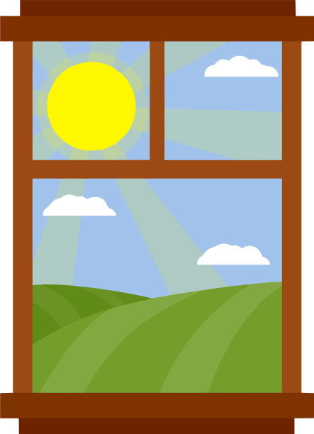 窗外是美丽的乡村风景图片下载