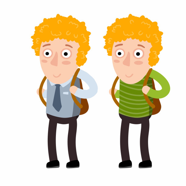 背着书包的红发男孩图片下载