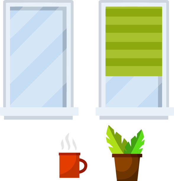 一套白色框架的现代窗户图片下载