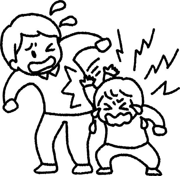 小孩发脾气打大人的剪贴画图片下载