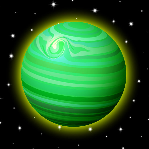 星球在太空中有闪亮的星星卡通或游戏图片下载