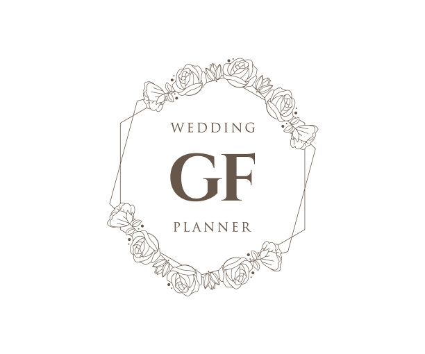 Gf的首字母字母婚礼的字母标志图片下载