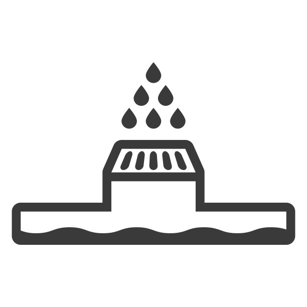 排水系统字形图标孤立在白色背景。矢量插图。图片下载