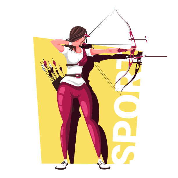 卡通弓箭手。拿弓的运动员图片下载