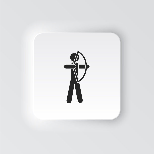 矩形按钮图标射手。按钮横幅矩形徽章界面，用于应用程序的图形样式说明图片下载