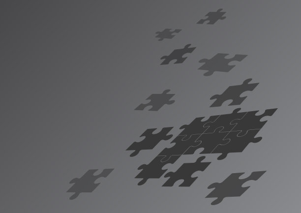 拼图游戏的碎片在空白处盘旋图片下载