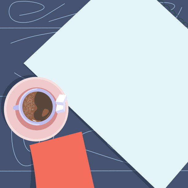 咖啡杯和笔记本放在桌子上图片下载