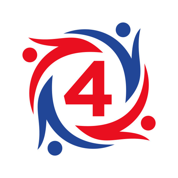 美国慈善标志上的字母4标志团结图片下载