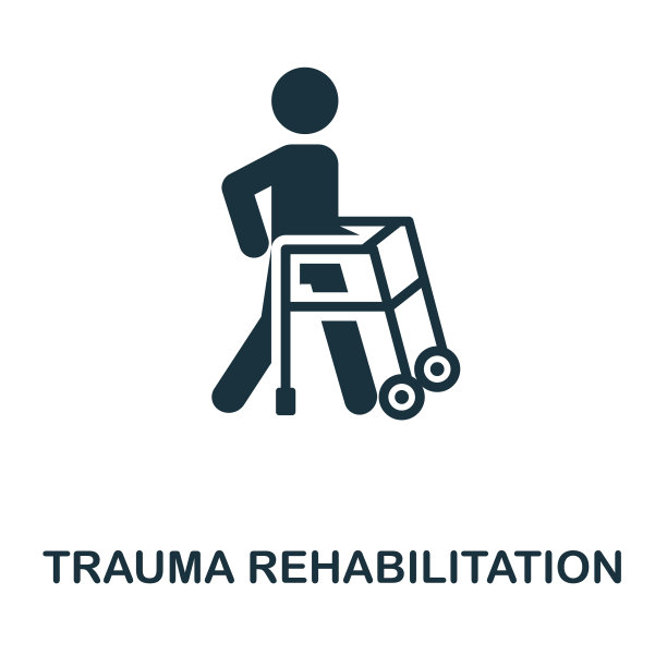 创伤康复图标单色简单图片下载