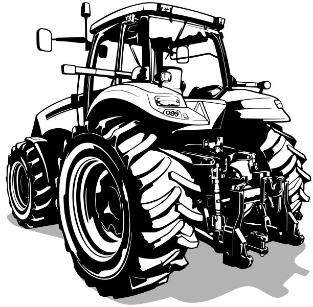 农用拖拉机后视图图图片下载