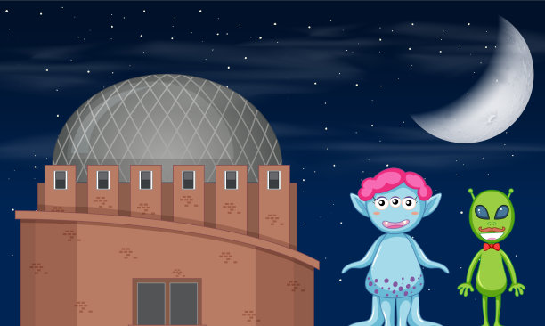 夜空中有外星人的天文馆图片下载