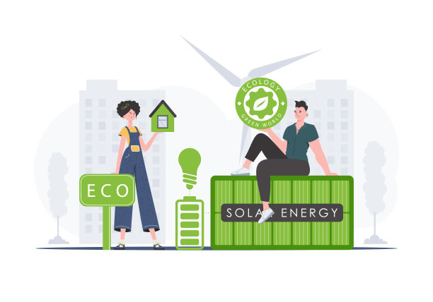 生态人。生态理念和绿色能源。矢量插图的趋势。图片下载