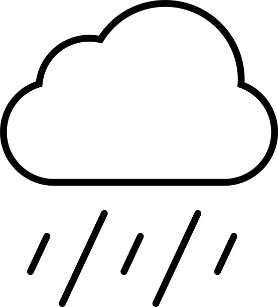 雨云图标艺术，云与雨天气图标矢量图像图片下载