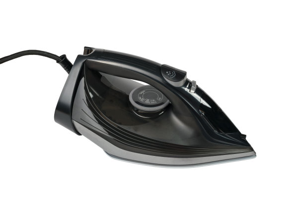 黑色和灰色的铁与绝缘电线在白色的背景。图片下载