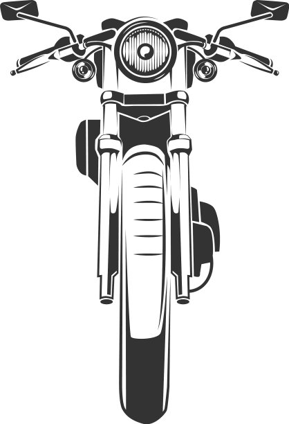 摩托车前侧自行车标志快速骑乘标志图片下载