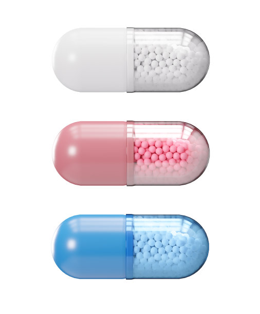 彩色药丸隔离在白色背景。药品、片剂和药房。剪下。健康,医疗保健的概念。3 d渲染。图片下载
