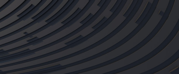 黑色设计网站，海报，品牌形象，展示模板。灰色线条曲线设计在抽象的黑色背景。深色水平模板或横幅，商业背景。三维演示图片下载
