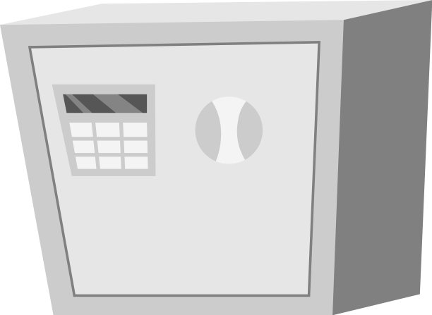 安全的钱和文件半平色图片下载