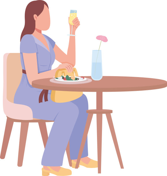 女人享受气泡果汁饮料和沙拉图片下载