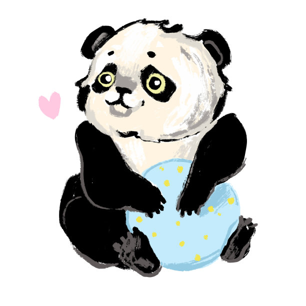 熊猫在白色孤立的背景图片下载