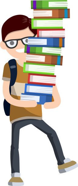 学生拿着一大堆书图片下载