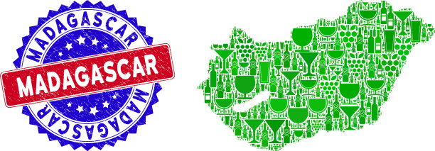 双色马达加斯加纹理橡皮图章和图片下载