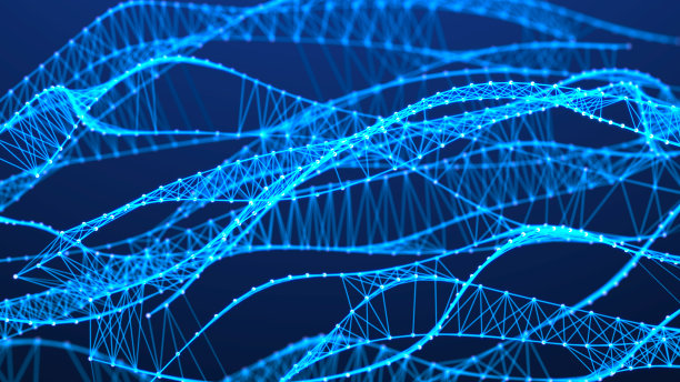 抽象的数字连接点和线。DNA结构。数据技术背景。声波。3 d渲染。图片下载